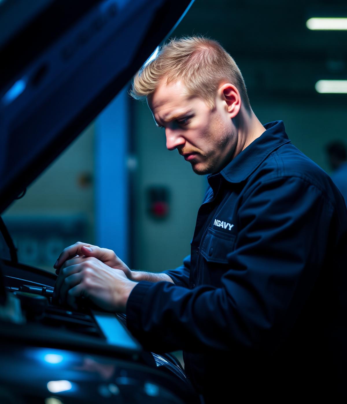 Certified mechanic at work
